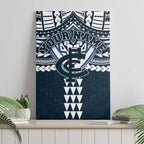Personalized Carlton Blues Canvas Wall Art Polynesian Tribal Pattern Heritage Football
