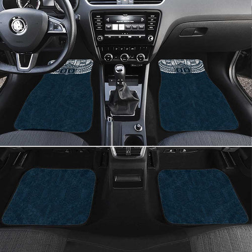 Personalized Carlton Blues Car Mats Polynesian Tribal Pattern Heritage Football