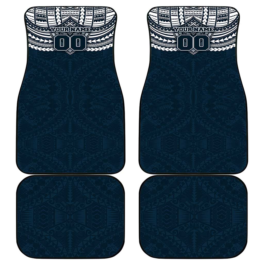 Personalized Carlton Blues Car Mats Polynesian Tribal Pattern Heritage Football