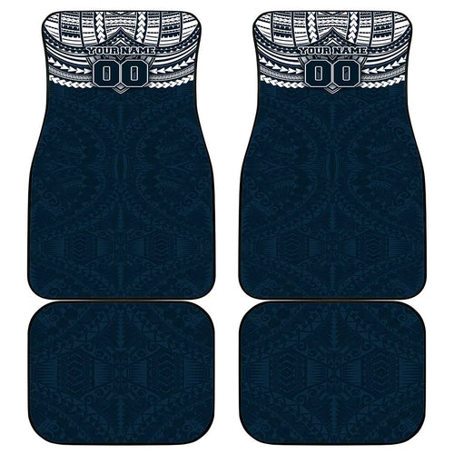 Personalized Carlton Blues Car Mats Polynesian Tribal Pattern Heritage Football