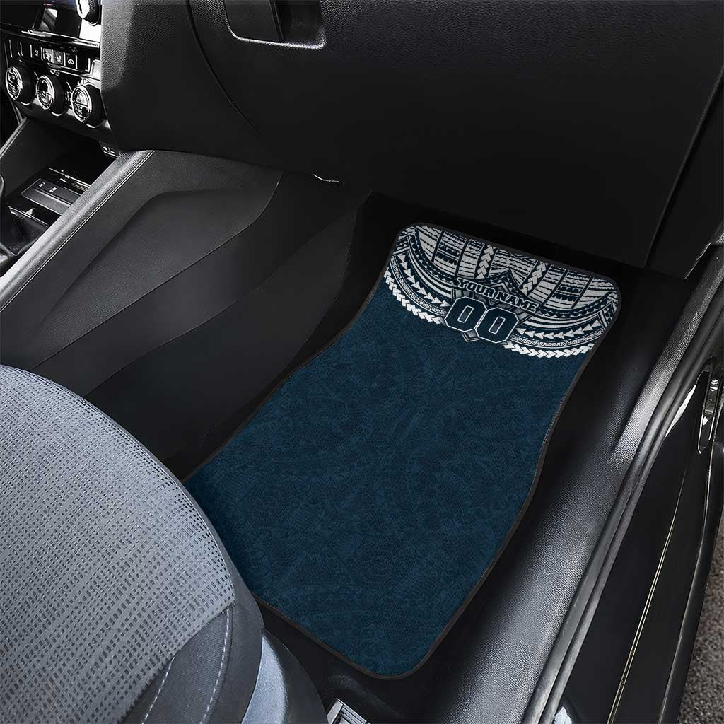 Personalized Carlton Blues Car Mats Polynesian Tribal Pattern Heritage Football