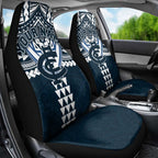 Personalized Carlton Blues Car Seat Cover Polynesian Tribal Pattern Heritage Football