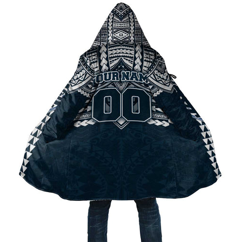 Personalized Carlton Blues Cloak Polynesian Tribal Pattern Heritage Football