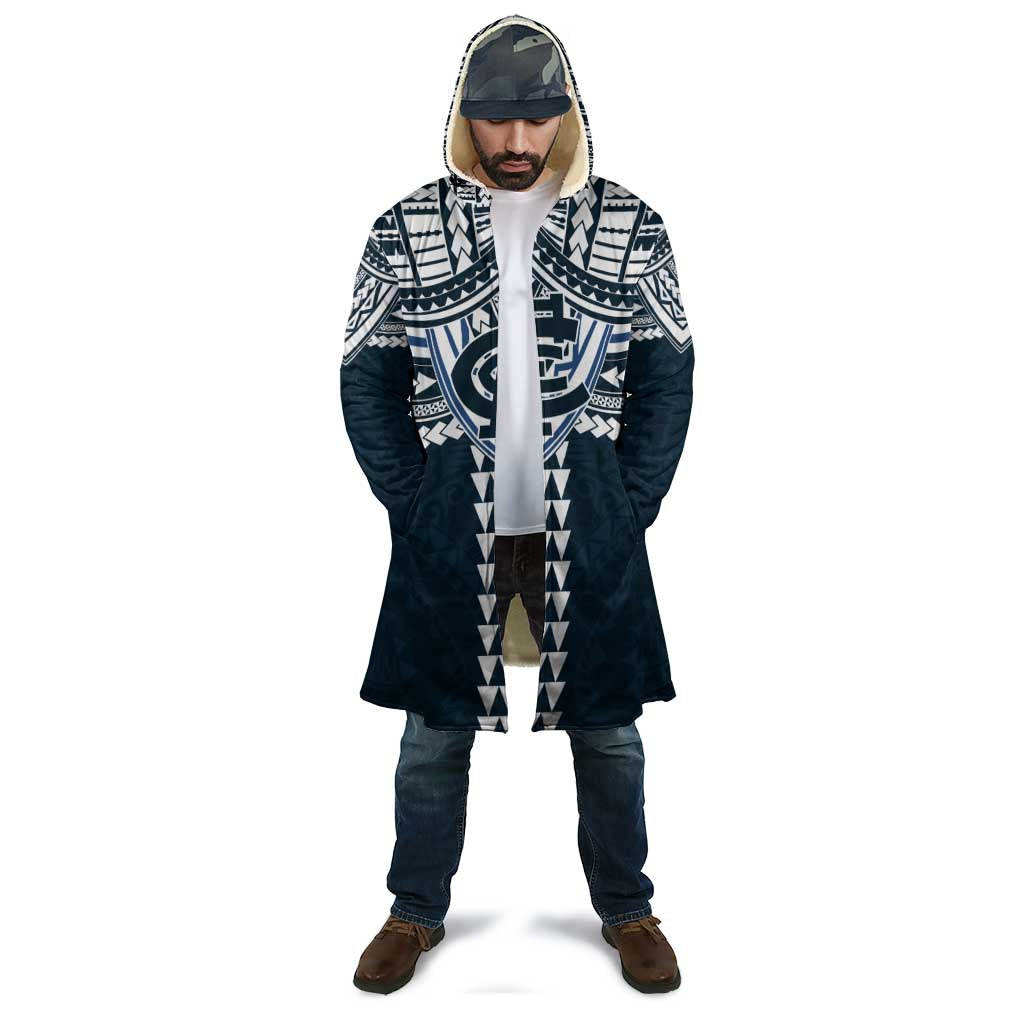 Personalized Carlton Blues Cloak Polynesian Tribal Pattern Heritage Football