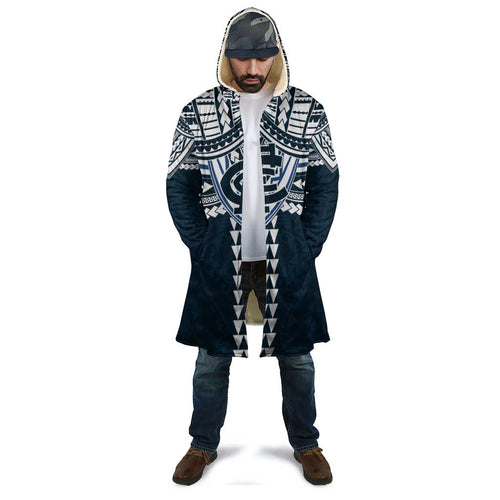 Personalized Carlton Blues Cloak Polynesian Tribal Pattern Heritage Football