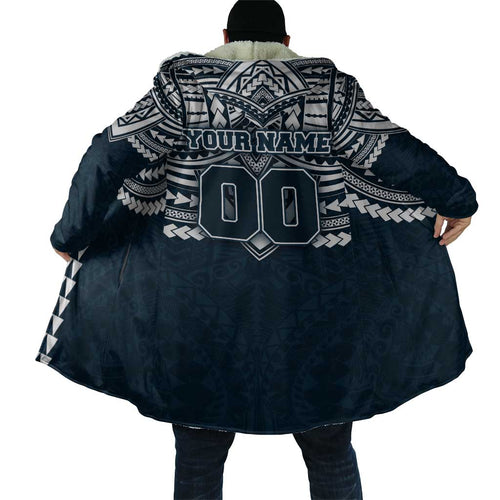 Personalized Carlton Blues Cloak Polynesian Tribal Pattern Heritage Football