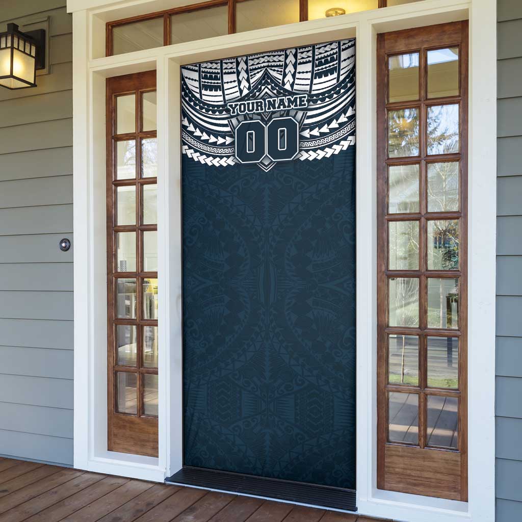 Personalized Carlton Blues Door Cover Polynesian Tribal Pattern Heritage Football