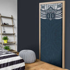 Personalized Carlton Blues Door Cover Polynesian Tribal Pattern Heritage Football