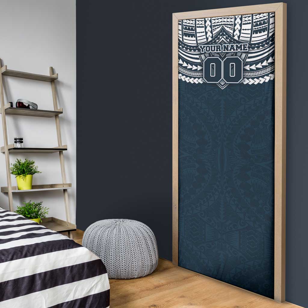 Personalized Carlton Blues Door Cover Polynesian Tribal Pattern Heritage Football