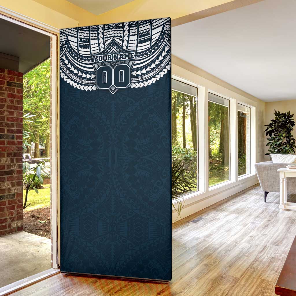 Personalized Carlton Blues Door Cover Polynesian Tribal Pattern Heritage Football