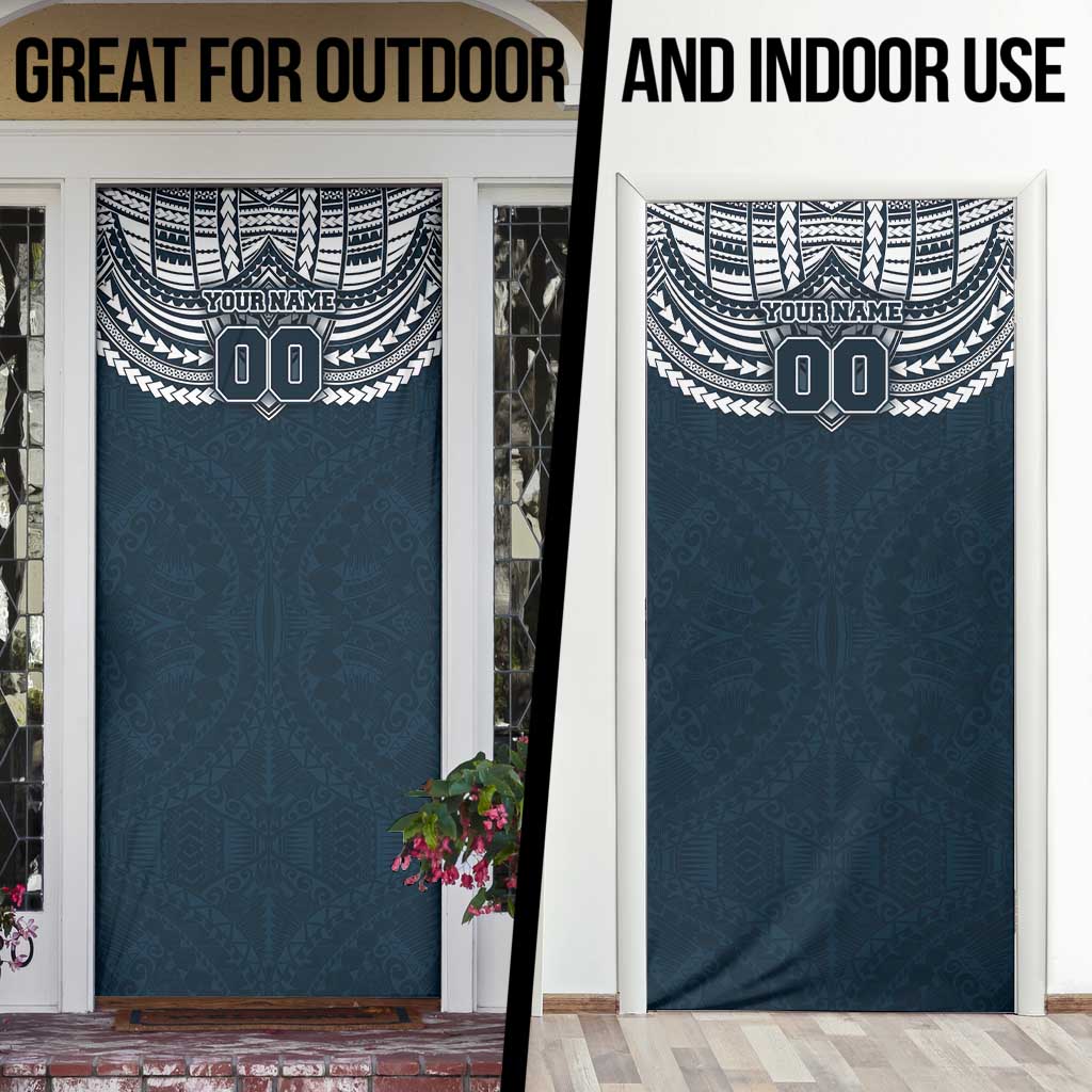 Personalized Carlton Blues Door Cover Polynesian Tribal Pattern Heritage Football