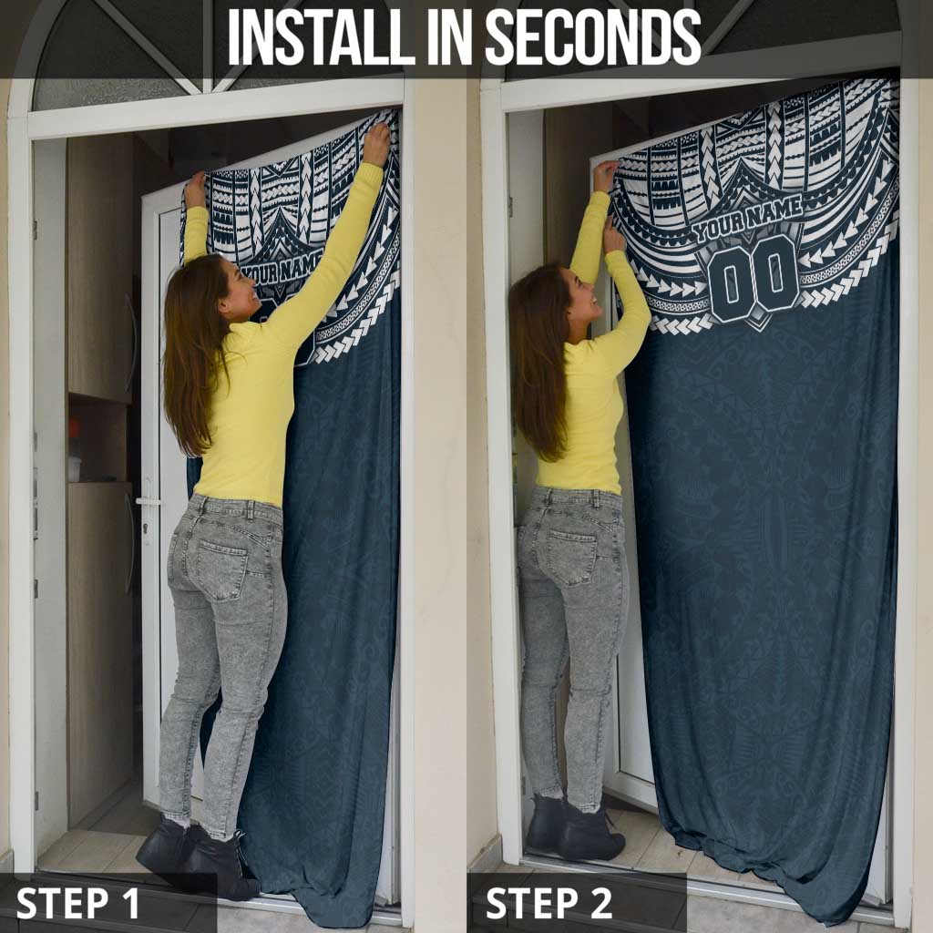 Personalized Carlton Blues Door Cover Polynesian Tribal Pattern Heritage Football