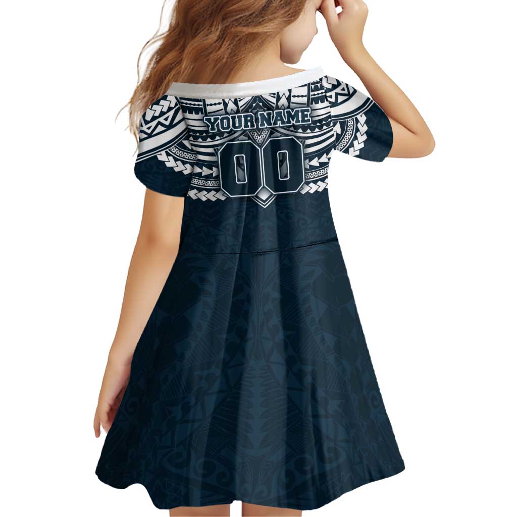 Personalized Carlton Blues Family Matching Summer Maxi Dress and Hawaiian Shirt Polynesian Tribal Pattern Heritage Football