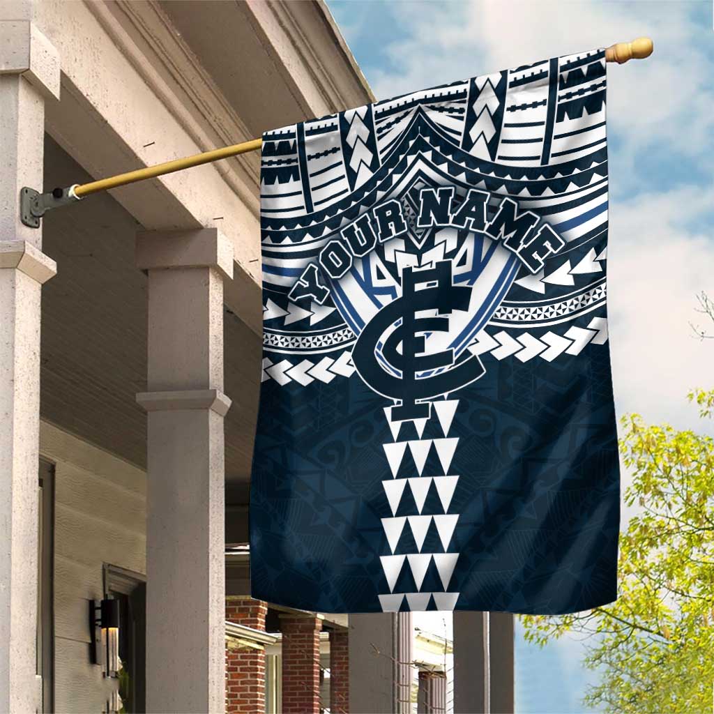 Personalized Carlton Blues Garden Flag Polynesian Tribal Pattern Heritage Football