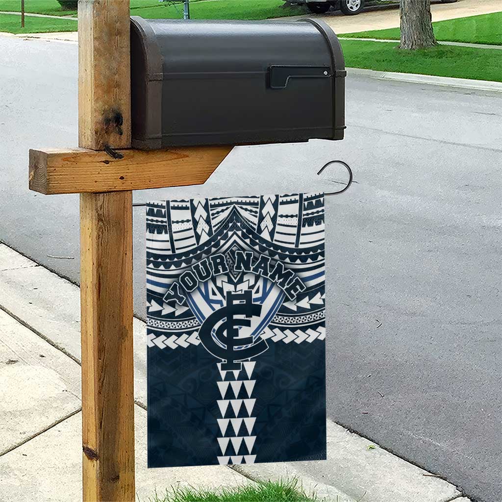 Personalized Carlton Blues Garden Flag Polynesian Tribal Pattern Heritage Football