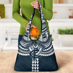 Personalized Carlton Blues Grocery Bag Polynesian Tribal Pattern Heritage Football