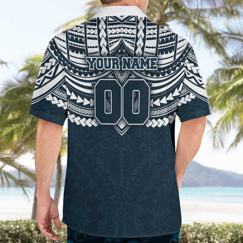 Personalized Carlton Blues Hawaiian Shirt Polynesian Tribal Pattern Heritage Football