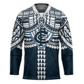 Personalized Carlton Blues Hockey Jersey Polynesian Tribal Pattern Heritage Football