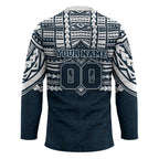 Personalized Carlton Blues Hockey Jersey Polynesian Tribal Pattern Heritage Football