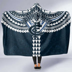 Personalized Carlton Blues Hooded Blanket Polynesian Tribal Pattern Heritage Football