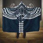 Personalized Carlton Blues Hooded Blanket Polynesian Tribal Pattern Heritage Football