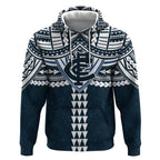 Personalized Carlton Blues Hoodie Polynesian Tribal Pattern Heritage Football