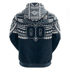 Personalized Carlton Blues Hoodie Polynesian Tribal Pattern Heritage Football
