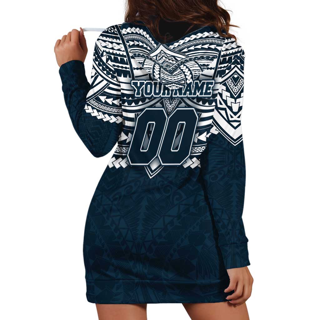 Personalized Carlton Blues Hoodie Dress Polynesian Tribal Pattern Heritage Football