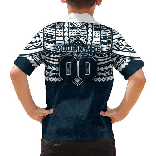Personalized Carlton Blues Kid Hawaiian Shirt Polynesian Tribal Pattern Heritage Football