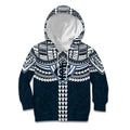 Personalized Carlton Blues Kid Hoodie Polynesian Tribal Pattern Heritage Football