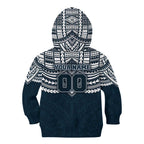 Personalized Carlton Blues Kid Hoodie Polynesian Tribal Pattern Heritage Football