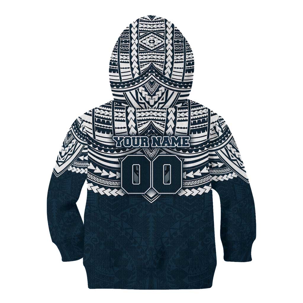 Personalized Carlton Blues Kid Hoodie Polynesian Tribal Pattern Heritage Football