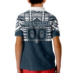 Personalized Carlton Blues Kid Polo Shirt Polynesian Tribal Pattern Heritage Football