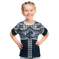Personalized Carlton Blues Kid T Shirt Polynesian Tribal Pattern Heritage Football