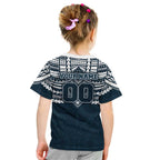 Personalized Carlton Blues Kid T Shirt Polynesian Tribal Pattern Heritage Football