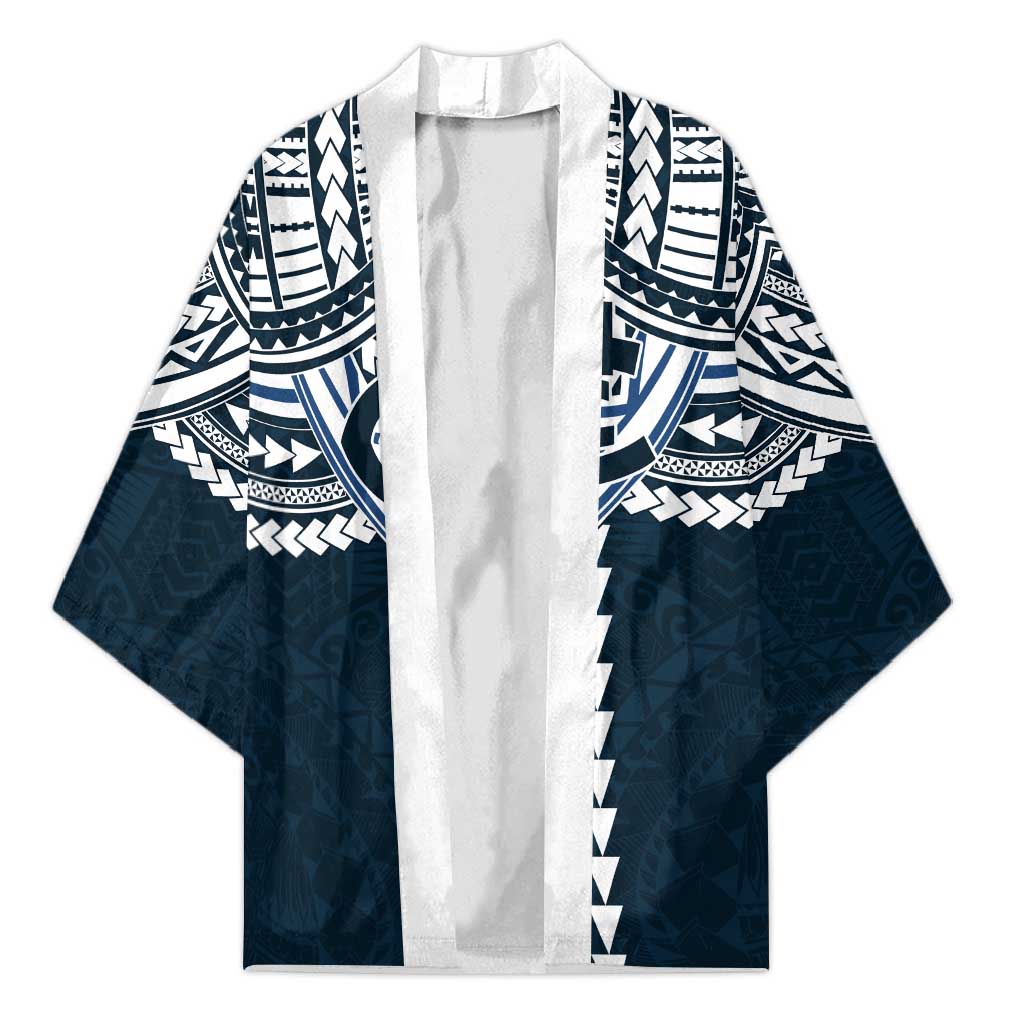 Personalized Carlton Blues Kimono Polynesian Tribal Pattern Heritage Football