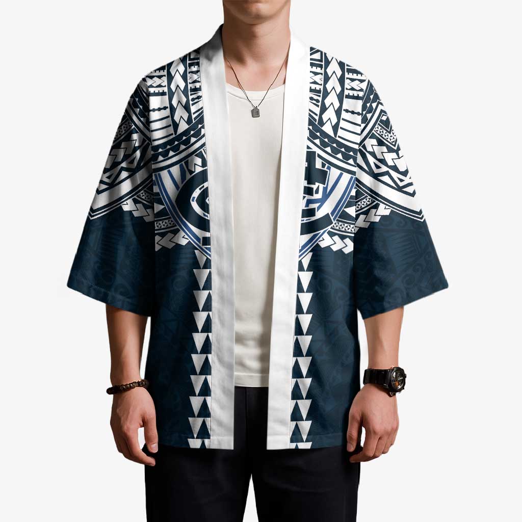 Personalized Carlton Blues Kimono Polynesian Tribal Pattern Heritage Football