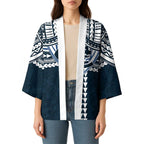 Personalized Carlton Blues Kimono Polynesian Tribal Pattern Heritage Football