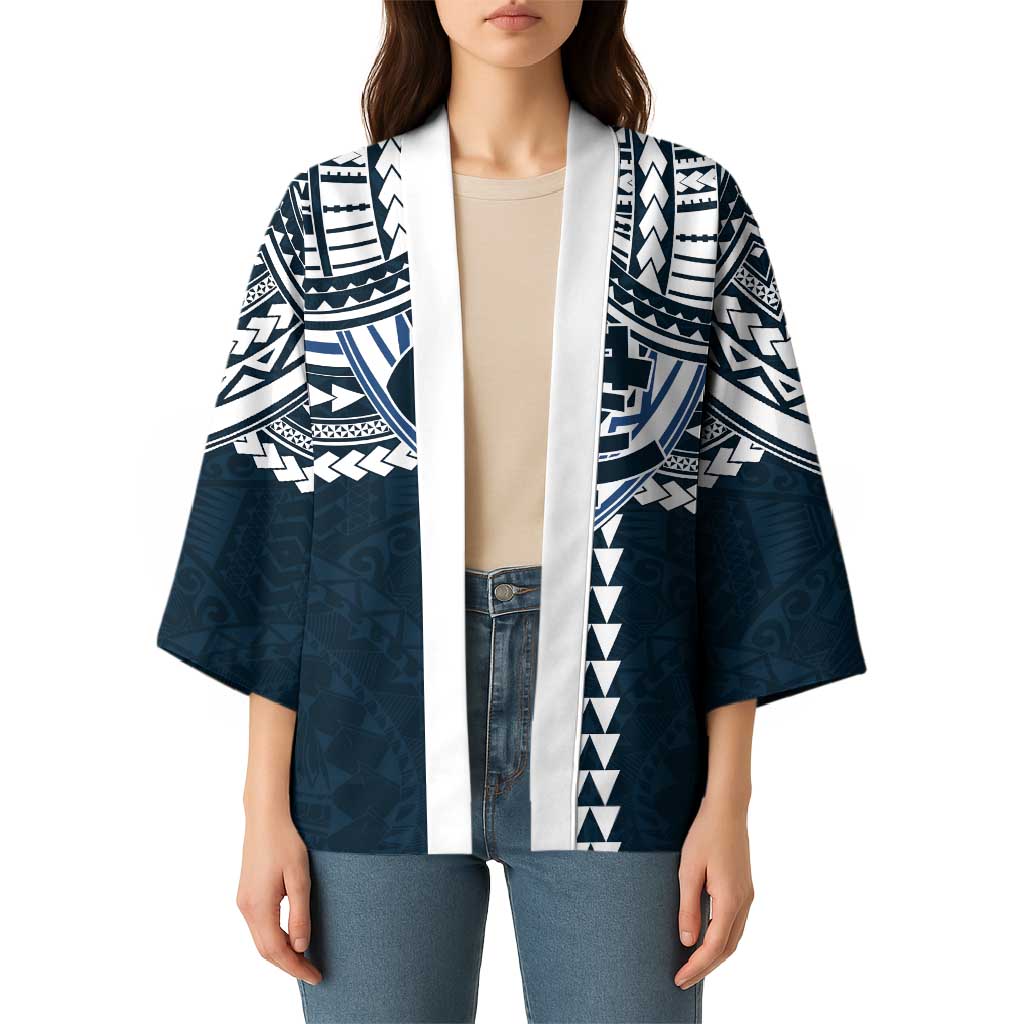 Personalized Carlton Blues Kimono Polynesian Tribal Pattern Heritage Football