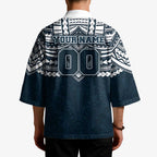 Personalized Carlton Blues Kimono Polynesian Tribal Pattern Heritage Football