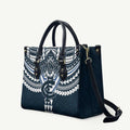 Personalized Carlton Blues Leather Bag Polynesian Tribal Pattern Heritage Football