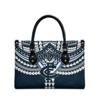 Personalized Carlton Blues Leather Bag Polynesian Tribal Pattern Heritage Football