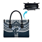 Personalized Carlton Blues Leather Bag Polynesian Tribal Pattern Heritage Football