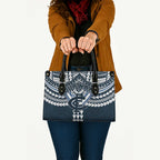 Personalized Carlton Blues Leather Bag Polynesian Tribal Pattern Heritage Football