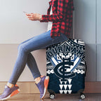 Personalized Carlton Blues Luggage Cover Polynesian Tribal Pattern Heritage Football