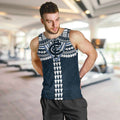 Personalized Carlton Blues Men Tank Top Polynesian Tribal Pattern Heritage Football