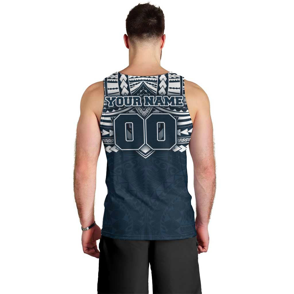 Personalized Carlton Blues Men Tank Top Polynesian Tribal Pattern Heritage Football