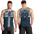 Personalized Carlton Blues Men Tank Top Polynesian Tribal Pattern Heritage Football