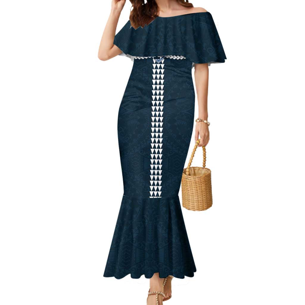 Personalized Carlton Blues Mermaid Dress Polynesian Tribal Pattern Heritage Football