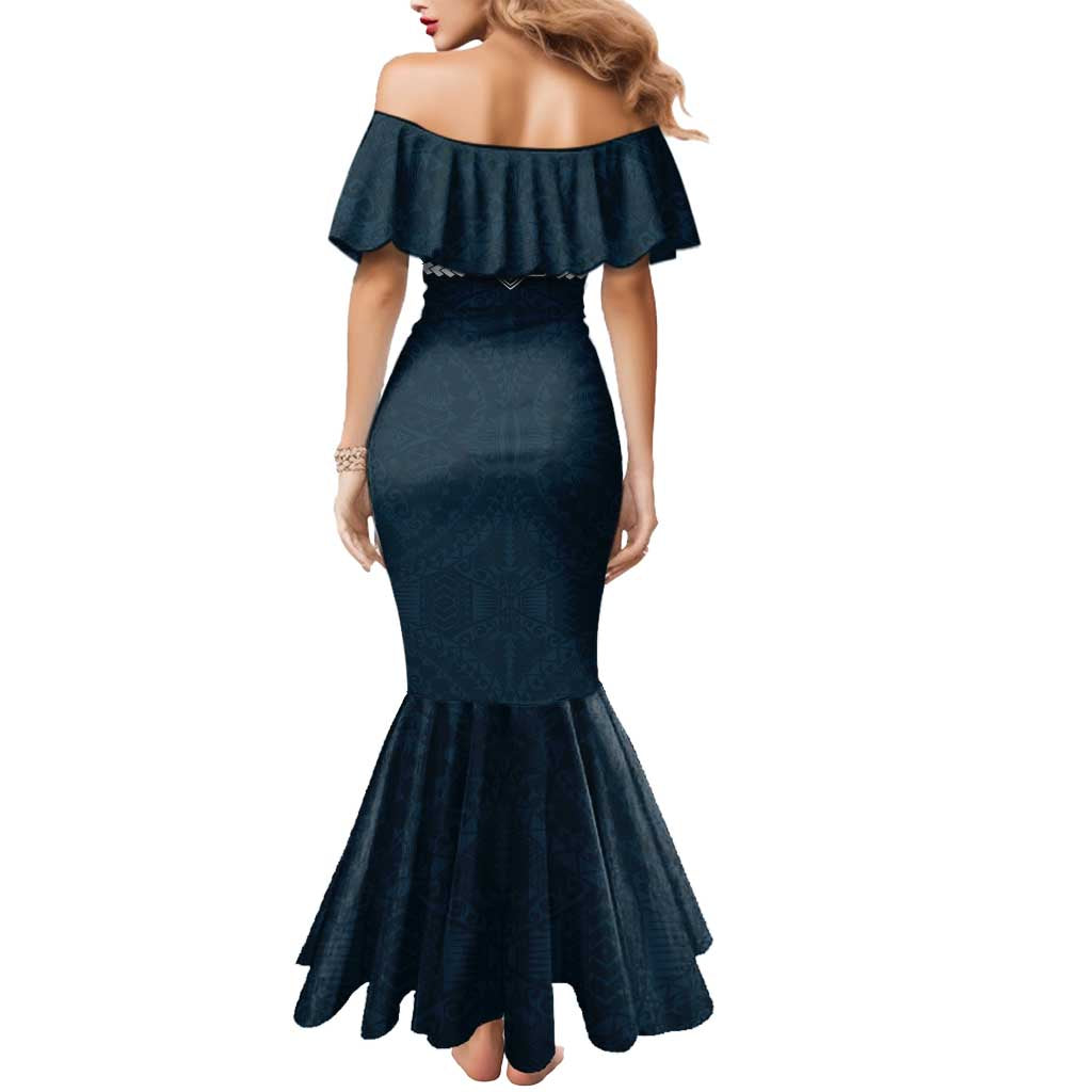 Personalized Carlton Blues Mermaid Dress Polynesian Tribal Pattern Heritage Football
